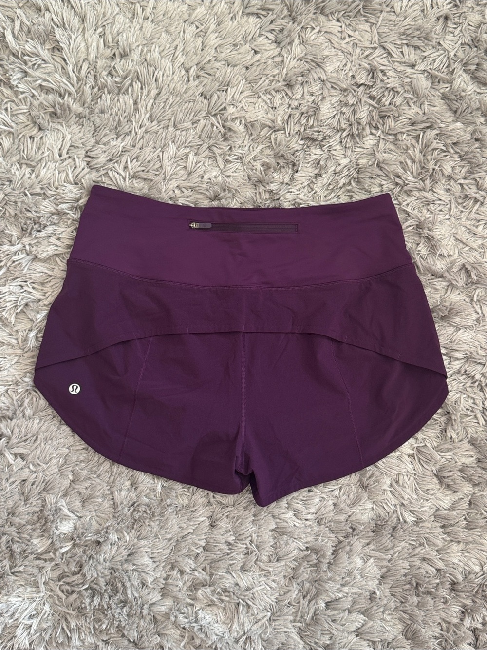 lululemon athletica Plum Athletic Shorts with Back Zip Pocket